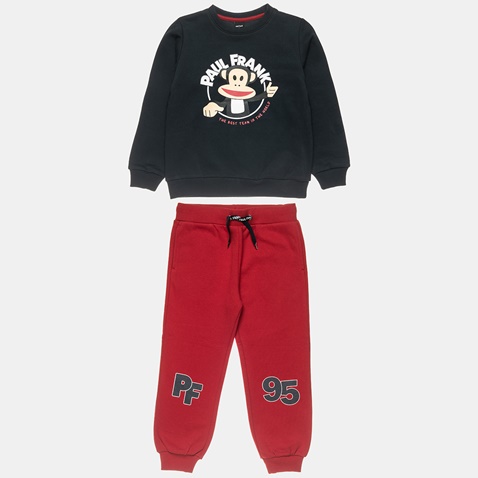 PAUL FRANK-Παιδικό σετ φόρμας PAUL FRANK μαύρο κόκκινο