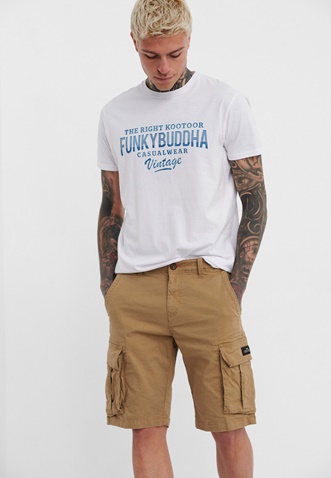 FUNKY BUDDHA-Ανδρική essential cargo βερμούδα FUNKY BUDDHA μπεζ