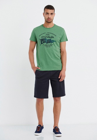 FUNKY BUDDHA-Ανδρικό t-shirt με τύπωμα Garage 55 πράσινο