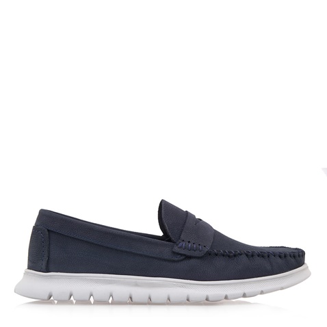JK LONDON-Ανδρικά παπούτσια loafers JK LONDON Q528B7801 μπλε nubuck