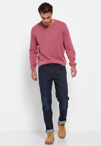 FUNKY BUDDHA-Ανδρικό jean regular straight fit παντελόνι FUNKY BUDDHA μπλε washed