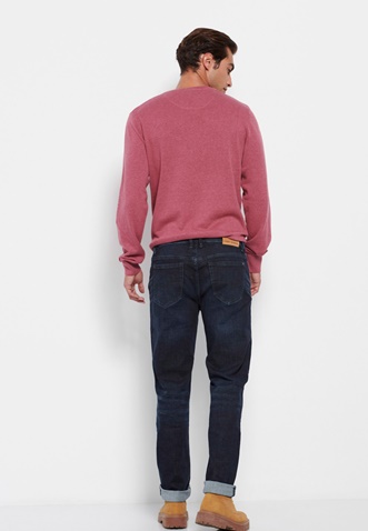 FUNKY BUDDHA-Ανδρικό jean regular straight fit παντελόνι FUNKY BUDDHA μπλε washed