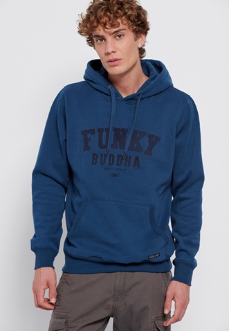 FUNKY BUDDHA-Ανδρική φούτερ μπλούζα FUNKY BUDDHA μπλε