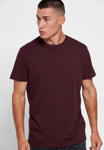 FUNKY BUDDHA-Ανδρικό essential t-shirt FUNKY BUDDHA μπορντο