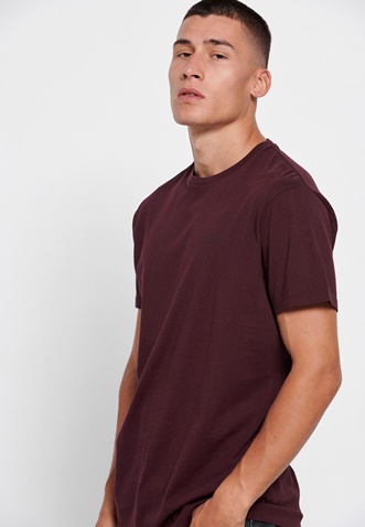 FUNKY BUDDHA-Ανδρικό essential t-shirt FUNKY BUDDHA μπορντο
