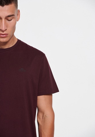 FUNKY BUDDHA-Ανδρικό essential t-shirt FUNKY BUDDHA μπορντο