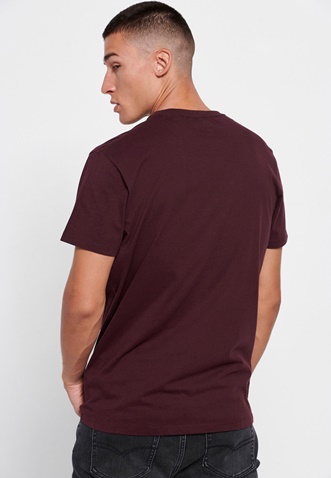 FUNKY BUDDHA-Ανδρικό essential t-shirt FUNKY BUDDHA μπορντο