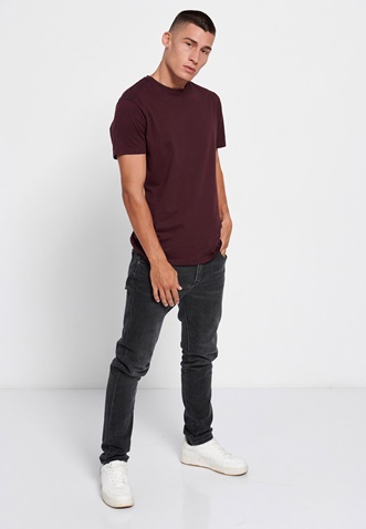 FUNKY BUDDHA-Ανδρικό essential t-shirt FUNKY BUDDHA μπορντο