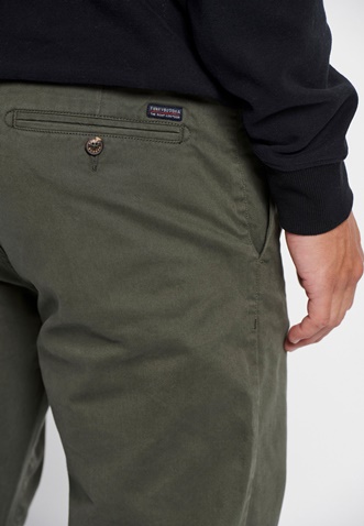 FUNKY BUDDHA-Ανδρικό essential chino παντελόνι FUNKY BUDDHA comfort fit χακί