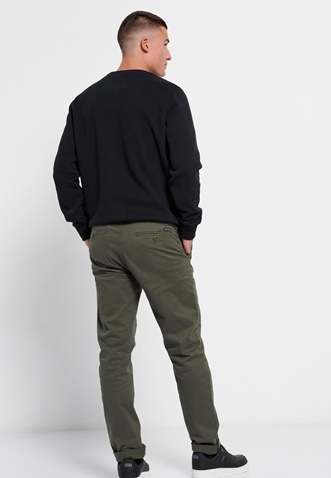 FUNKY BUDDHA-Ανδρικό essential chino παντελόνι FUNKY BUDDHA comfort fit χακί