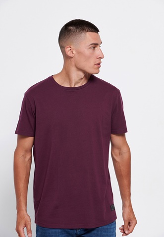 FUNKY BUDDHA-Ανδρικό t-shirt FUNKY BUDDHA loose fit μοβ