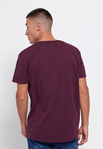 FUNKY BUDDHA-Ανδρικό t-shirt FUNKY BUDDHA loose fit μοβ