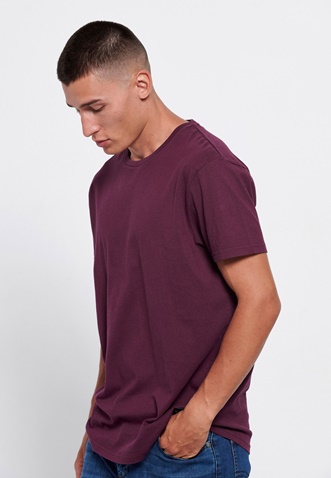 FUNKY BUDDHA-Ανδρικό t-shirt FUNKY BUDDHA loose fit μοβ