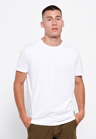 FUNKY BUDDHA-Ανδρικό loose fit t-shirt FUNKY BUDDHA λευκό
