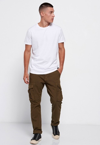 FUNKY BUDDHA-Ανδρικό loose fit t-shirt FUNKY BUDDHA λευκό