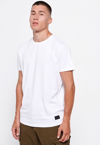 FUNKY BUDDHA-Ανδρικό loose fit t-shirt FUNKY BUDDHA λευκό