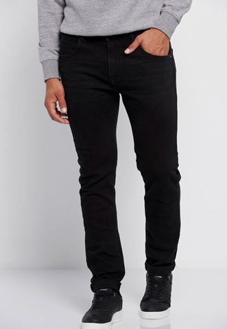 FUNKY BUDDHA-Ανδρικό super stretch jean παντελόνι FUNKY BUDDHA tapered fit τζιν μαύρο