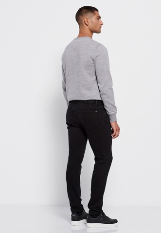 FUNKY BUDDHA-Ανδρικό super stretch jean παντελόνι FUNKY BUDDHA tapered fit τζιν μαύρο