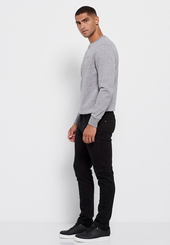 FUNKY BUDDHA-Ανδρικό super stretch jean παντελόνι FUNKY BUDDHA tapered fit τζιν μαύρο