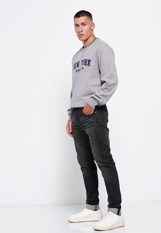 FUNKY BUDDHA-Ανδρικό jean παντελόνι FUNKY BUDDHA Regular slim fit μαύρο