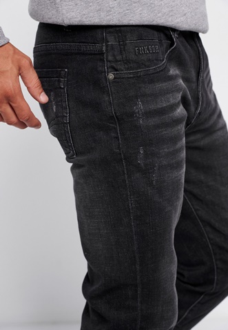 FUNKY BUDDHA-Ανδρικό jean παντελόνι FUNKY BUDDHA Regular slim fit μαύρο