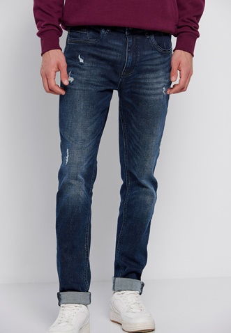 FUNKY BUDDHA-Ανδρικό jean παντελόνι FUNKY BUDDHA regular slim fit μπλε