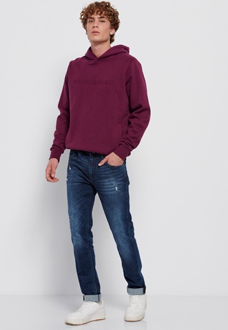 FUNKY BUDDHA-Ανδρικό jean παντελόνι FUNKY BUDDHA regular slim fit μπλε