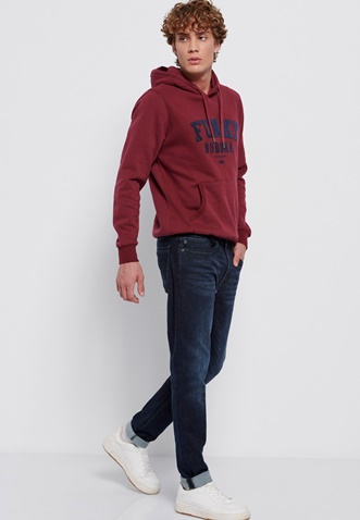 FUNKY BUDDHA-Ανδρικό jean παντελόνι FUNKY BUDDHA regular slim fit μπλε