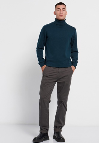 FUNKY BUDDHA-Ανδρικό chino παντελόνι FUNKY BUDDHA essential comfort fit γκρι
