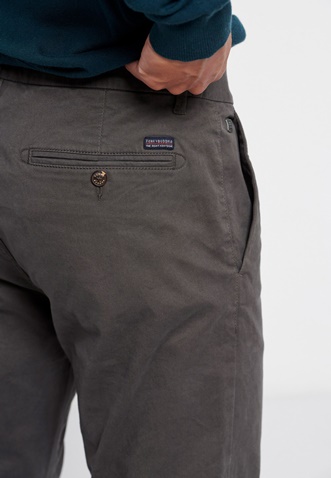 FUNKY BUDDHA-Ανδρικό chino παντελόνι FUNKY BUDDHA essential comfort fit γκρι