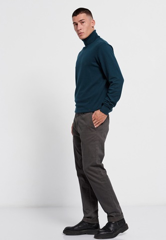 FUNKY BUDDHA-Ανδρικό chino παντελόνι FUNKY BUDDHA essential comfort fit γκρι