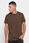 FUNKY BUDDHA-Ανδρικό essential t-shirt FUNKY BUDDHA καφέ