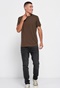 FUNKY BUDDHA-Ανδρικό essential t-shirt FUNKY BUDDHA καφέ