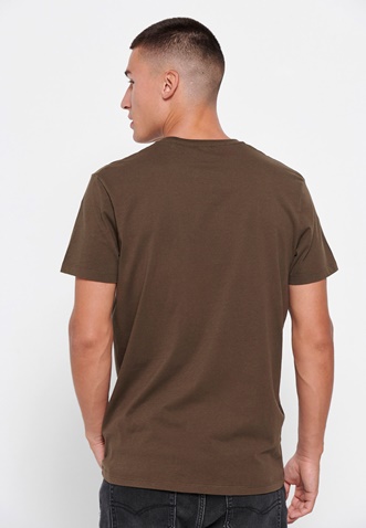 FUNKY BUDDHA-Ανδρικό essential t-shirt FUNKY BUDDHA καφέ