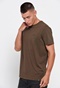 FUNKY BUDDHA-Ανδρικό essential t-shirt FUNKY BUDDHA καφέ