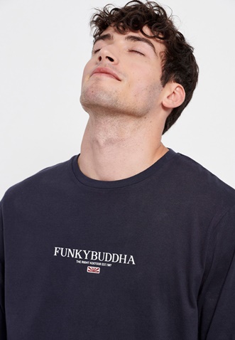 FUNKY BUDDHA-Ανδρική μακρυμάνικη μπλούζα FUNKY BUDDHA μπλε ναυτικό