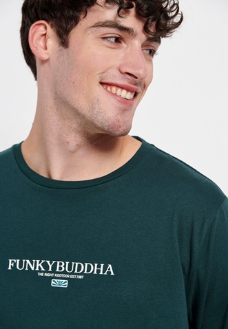 FUNKY BUDDHA-Ανδρική μακρυμάνικη μπλούζα FUNKY BUDDHA πράσινη