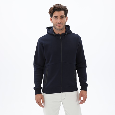 NAVY & GREEN-Ανδρική φούτερ ζακετα NAVY & GREEN μπλε ναυτικό
