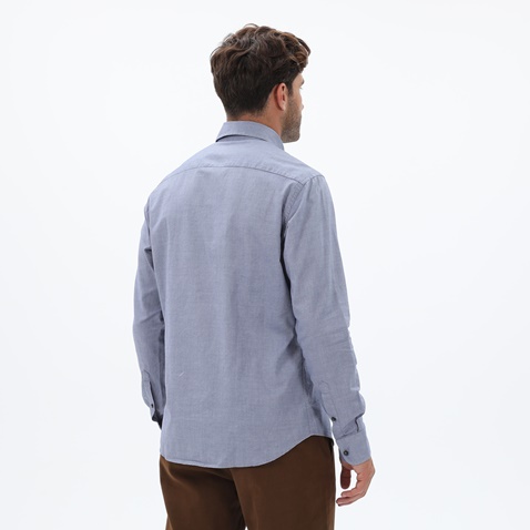 NAVY & GREEN-Ανδρικό πουκάμισο NAVY & GREEN COMFORT FIT μπλε