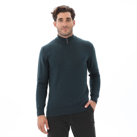 NAVY & GREEN-Ανδρική πλεκτή μπλούζα NAVY & GREEN πράσινη