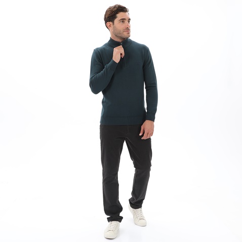 NAVY & GREEN-Ανδρική πλεκτή μπλούζα NAVY & GREEN πράσινη