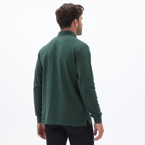 NAVY & GREEN-Ανδρική polo μπλούζα NAVY & GREEN CUSTOM FIT πράσινη