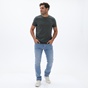 NAVY & GREEN-Ανδρικό jean παντελόνι NAVY & GREEN LOW WAIST μπλε ανοιχτό