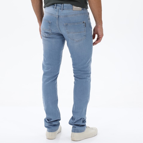 NAVY & GREEN-Ανδρικό jean παντελόνι NAVY & GREEN LOW WAIST μπλε ανοιχτό