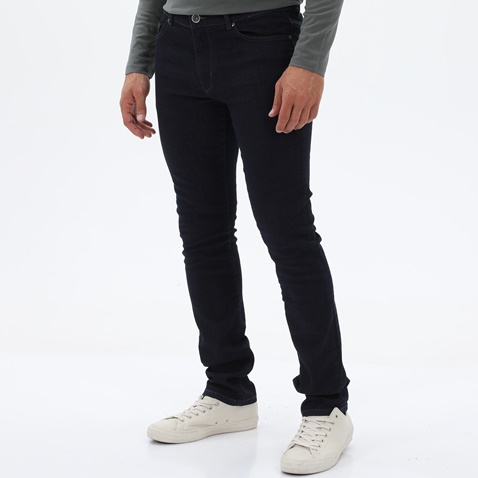 NAVY & GREEN-Ανδρικό jean παντελόνι NAVY & GREEN LOW WAIST σκούρο μπλε