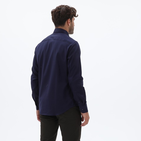 NAVY & GREEN-Ανδρικό πουκάμισο NAVY & GREEN COMFORT FIT μπλε