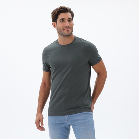 NAVY & GREEN-Ανδρικό t-shirt NAVY & GREEN χακί