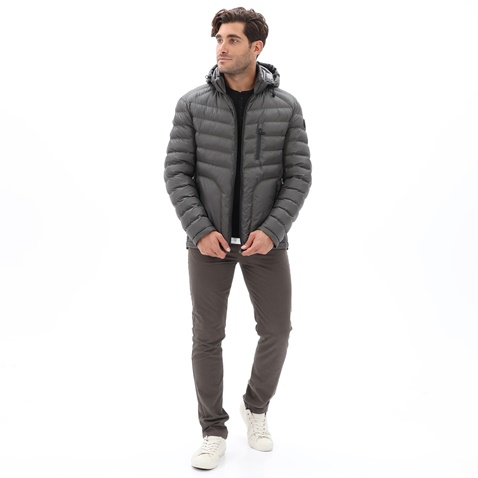 NAVY & GREEN-Ανδρικό casual παντελόνι NAVY & GREEN MODERN FIT γκρι