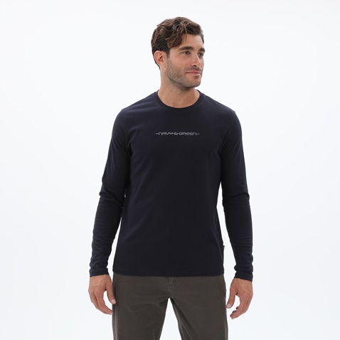 NAVY & GREEN-Ανδρική μπλούζα NAVY & GREEN μπλε