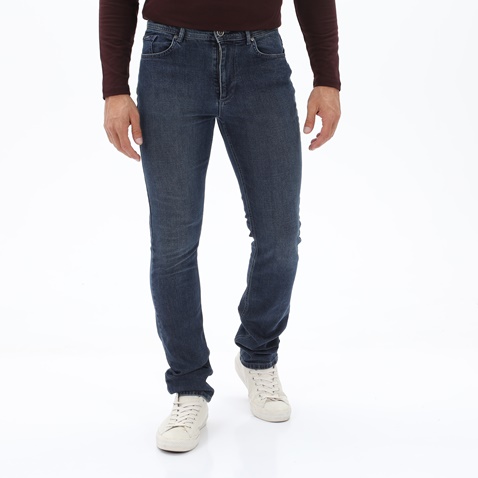 NAVY & GREEN-Ανδρικό jean παντελόνι NAVY & GREEN REGULAR WAIST μπλε